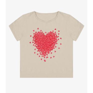 Imagem de Blusa Feminina Manga Curta Estampada Select Bege, G, Bege