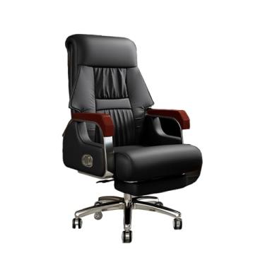 Imagem de Cadeira de escritório clássica premium ergonômica executiva de couro reclinável, cadeira de massagem para escritório em casa, cadeira de trabalho