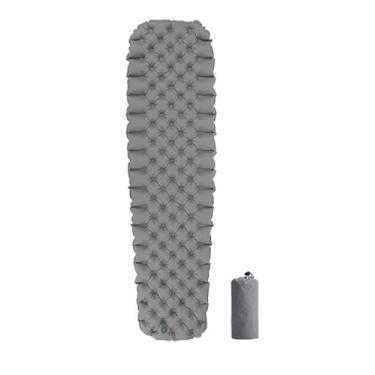 Imagem de Colchão Inflável Ultra Leve | Tapete de Dormir Impermeável para Camping e Relaxamento(Cinza prata)
