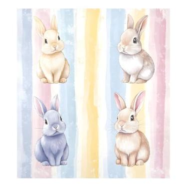 Imagem de Qilmy Capa de ímã de máquina de lavar louça de coelho fofo de Páscoa 58 x 66 cm capas decorativas de geladeira para porta frontal adesivo de folha magnética para máquina de lavar louça painel de