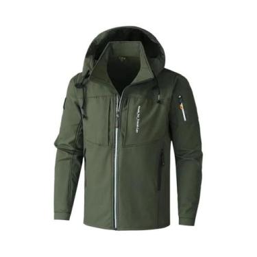 Imagem de Jaqueta De Inverno Masculina Impermeável Com Forro De Fleece E Capuz D