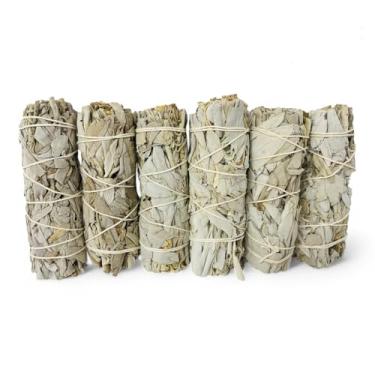 Imagem de California White Sage 10 cm pacote com 12 unidades a granel para limpeza doméstica, meditação de boa energia e rituais de manchas - Pacote de palitos de incenso de origem sustentável (50)