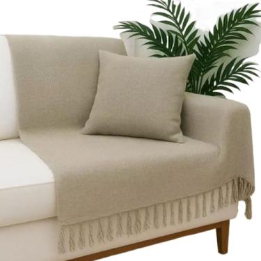 Imagem de Manta Para Sofá Luxo Gigante 2,10 x 1,20 m Tipo Capa De Sofá Protetora(Areia)