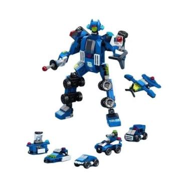 Imagem de Conjunto De Blocos De Montar 6 Em 1: Dinossauro, Polícia, Caminhão De 