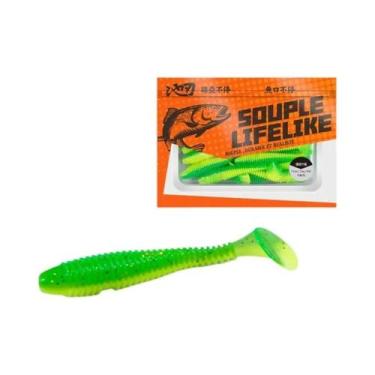 Imagem de Isca Artificial Macia Tipo Minhoca Com Anzol De Chumbo Para Perca E Pe