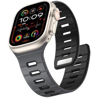 Imagem de Odbeai Pulseira esportiva magnética compatível com Apple Watch Ultra 3 2/Ultra, masculina de 49 mm, 46 mm, 45 mm, 44 mm e 42 mm, ímã forte para Apple Watch para Apple Watch todas as séries 11 10 9-1