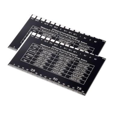 Imagem de 2un Régua Medidora Ação Cordas Guitarra, Ferramenta Medição Altura Cordas Precisão com Escalas Métricas e em Polegadas para Guitarras Baixas Acústicas Elétricas e Acessórios Configuração Luthier