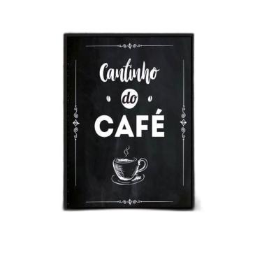 Imagem de Quadro Escrito Cantinho Do Café 24X18Cm Preta