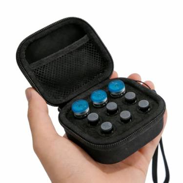 Imagem de Estojo de frasco de insulina para viagem, serve para frascos de 10 ml/3 ml, organizador rígido de armazenamento de garrafa de insulina com compartimentos de espuma e bolso de malha, organizador de