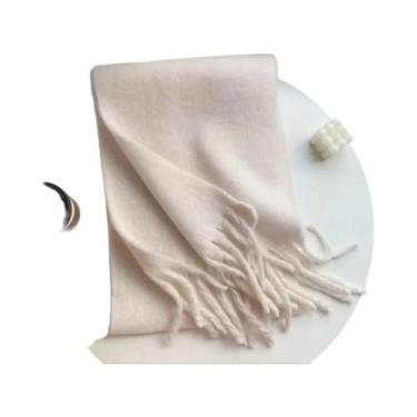 Imagem de Cachecol Feminino De Inverno Quente Com Borlas Longas De Mohair, Xale 