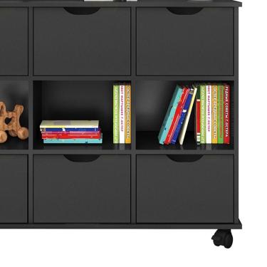 Imagem de Nicho Organizador C/ 3 Gavetas C/ Rodízio Q01 Preto/Preto