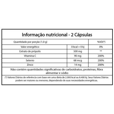 Imagem de Própolis Verde + Vitamina C Zinco E Selênio Unilife 60 Cápsulas