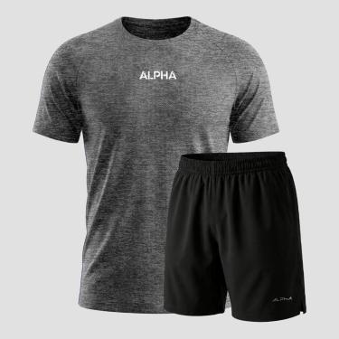 Imagem de Kit  Bermuda+Camiseta Dry Fitness Academia Alpha Co-Masculino