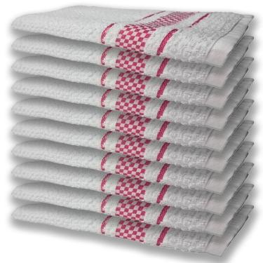 Imagem de 10 Panos De Prato Atoalhado Felpudo Premium Rosa