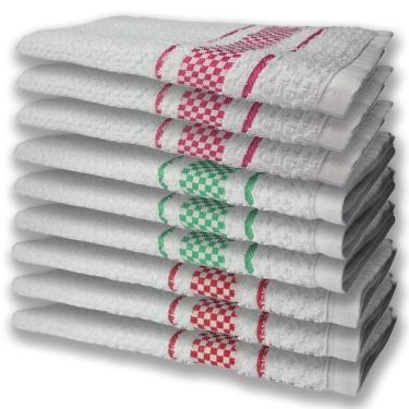 Imagem de 9 Panos De Prato Atoalhado Felpudo Premium Vd+rs+vm