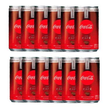 Imagem de Kit 12 Refrigerante Coca Cola Pus Café Espresso 220ml - Coca-Cola