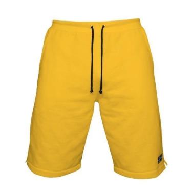 Imagem de Bermuda Moletom Masculina com 3 Bolsos Fenda Lateral Short Básico Casual Treino-Masculino