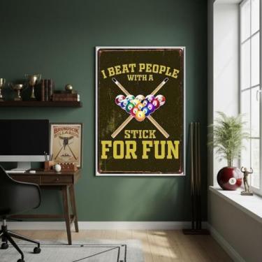 Imagem de Quadro Decorativo De Humor Sinuca-70X50Cm Mold Branca - Quadros On-Lin