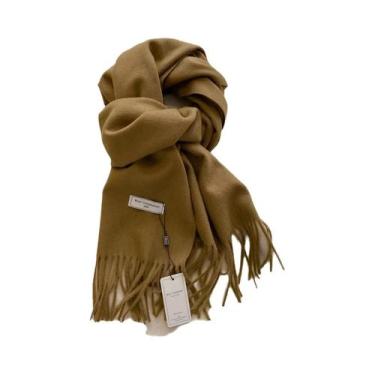 Imagem de Cachecol Feminino Longo De Caxemira Quente Para Inverno, 26 Cores, Xal