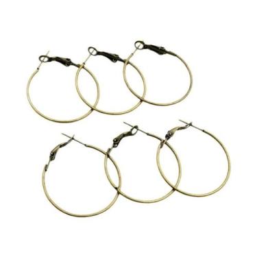 Imagem de Brincos De Argola Redondos Grandes Banhados a Ouro, 5 Cores, 20 Peças,