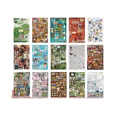 Imagem de Adesivos Decorativos DIY Estilo Japonês Com Desenhos Fofos - 30 Folhas