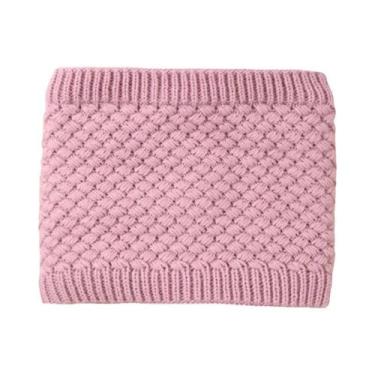 Imagem de Cachecol De Inverno Para Meninas, Com Gola Alta, Cor Sólida, Proteção 