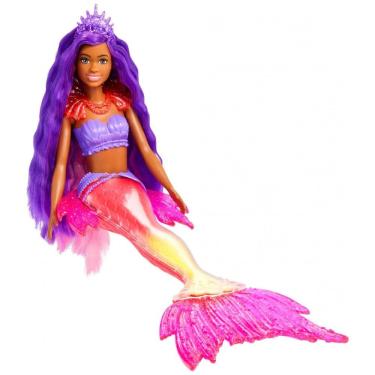Imagem de Boneca Barbie Sereia Brooklyn com pet Phoenix e Acessórios, Rosa