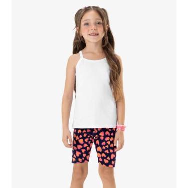 Imagem de Bermuda Básica Infantil Feminina Rovi Kids Azul, Azul, 12