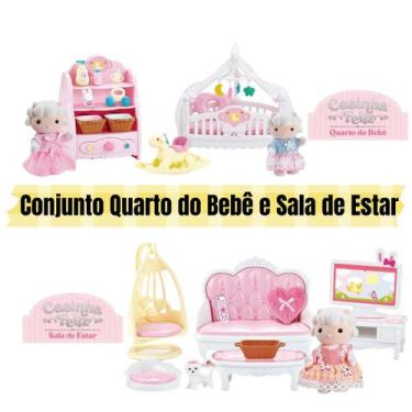 Imagem de Kit Casinha Feliz Conjunto Quarto do Bebê e Sala de Estar - Zoop Toys