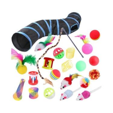 Imagem de Conjunto De Brinquedos Interativos Para Gatos, 22 Peças, Rato De Sisal