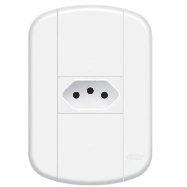 Imagem de Tomada Fame com Placa 4x2 Padrão 2p+t 10 Ampères Blanc 112.3914.4 Fame