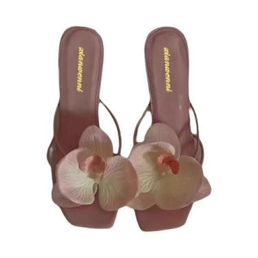 Imagem de Sandálias Casuais Elegantes Femininas Com Design Floral De Alta Qualid