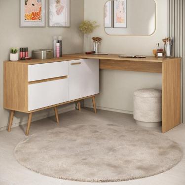 Imagem de Penteadeira Escrivaninha de Canto 2 Portas 1 Gaveta Sublime Multimóveis MP4791