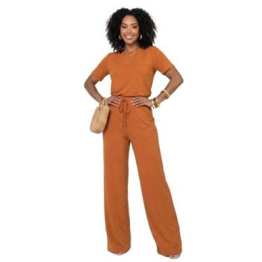 Imagem de Conjunto Pantalona Básico Leve Elegante Moletinho Aero Look Passeio Vi