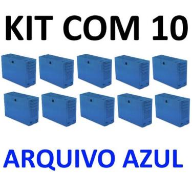 Imagem de Caixa arquivo morto polionda azul kit com 10 un 35x24,5x13,5 - ALAPLAS