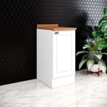 Imagem de Balcão 1 Porta Com Tampo Americana Henn, Branco Nature