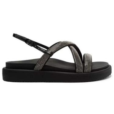 Imagem de Sandália Papete Anacapri Glamour Tiras Brilhantes C30380-Feminino