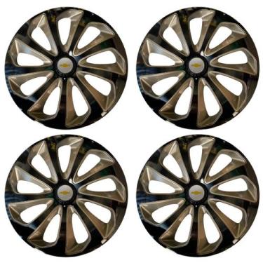 Imagem de Jogo Calota Velox 13 Pto Dourado Celta Corsa 2006 2008 2012 - Garagem 