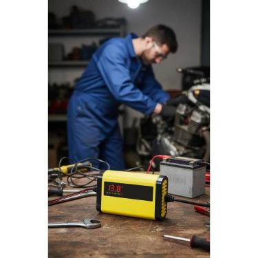 Imagem de Carregador Bateria Carro Moto 12V Digital Rápido Segura - Congratulati