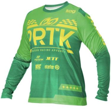 Imagem de Camisa Motocross Trilha Enduro Infantil Pro Tork  Sag 2022 , Verde, Am