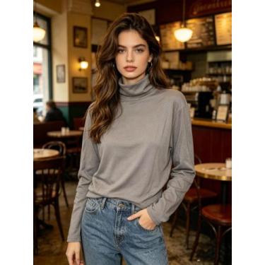 Imagem de Cacharrel térmica/segunda pele/gola alta/blusa feminina/tamanhos M/G -