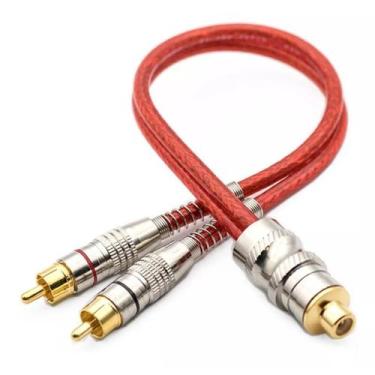 Imagem de Cabo Rca Y 2 Macho 1 Femea Blindado Profissional Red Prime - Svart