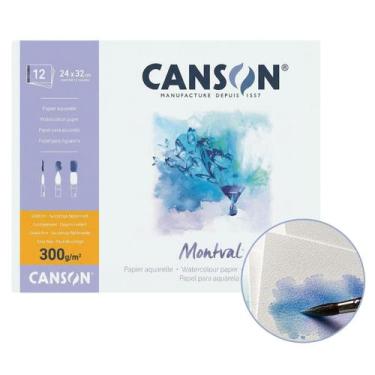 Imagem de Bloco Canson Montval Aquarela 300g A4 24x32cm 12 Folhas Grão Fino Orig