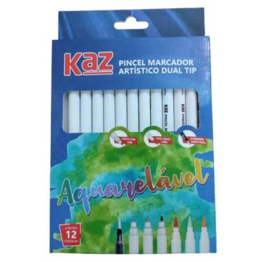 Imagem de Caneta Dual Brush Tip, Aquarelável, Ponta Dupla Kaz, Kz72202