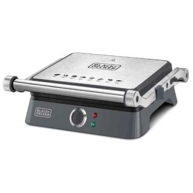 Imagem de Grill Elétrico com Abertura 180º Gourmand Gris 220 V Black + Decker - 