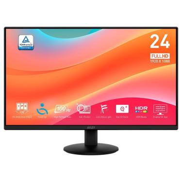 Imagem de Monitor MSI Pro MP242L 23,8" Full HD IPS 100Hz 1ms Widescreen Preto para Trabalho e Estudos