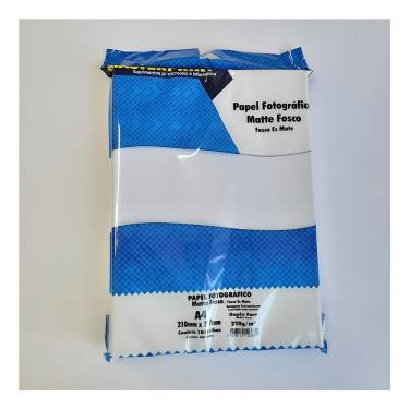 Imagem de Papel Fotográfico Fosco Masterprint 220g A4 210x297mm Pacote com 100 Folhas Branco