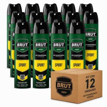 Imagem de Kit 12UN - Desodorante Antitranspirante Aerosol BRUT Men Sport 150ml