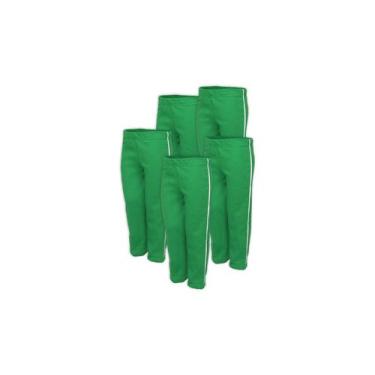 Imagem de Calça Moletom Infantil Masculina Punho Flanelada Kit 5 Verde Bandeira 