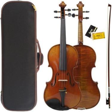 Imagem de Violino Oficina 4/4 Guarneri Fundo Bipartido Nocetta Ébano - - Orquezz
